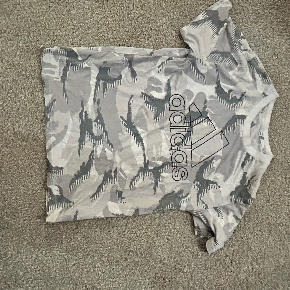 Adidas Camouflage Tee in Gray and White